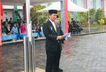 Hujan Lebat Tak Surutkan Wabup Anambas Pimpin Upacara Hari Lahir Pancasila