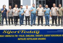 Danlanal Tarempa Sambut Kunjungan Kerja Kapolres Kepulauan Anambas 