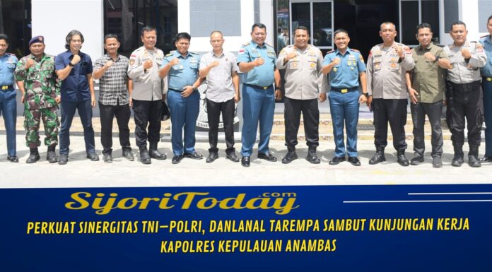 Danlanal Tarempa Sambut Kunjungan Kerja Kapolres Kepulauan Anambas 