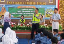 Satlantas Polresta Tanjungpinang Edukasi Pelajar SMKN 4 Tertib Berlalu Lintas