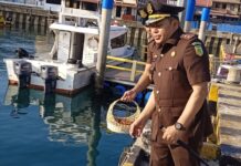 Sambut Hari Jadi Kejaksaan ke-81, Kajari Anambas Tabur Bunga di Laut 