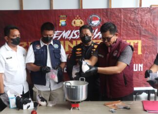 Polres Karimun Musnahkan 1,3 Kilogram Sabu Hasil Temuan Bea Cukai
